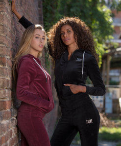 Leone 1947® North America Apparel VELOUR WOMAN SET CHENILLE HOODY FULL ZIP